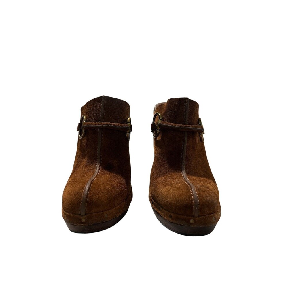 Y2K Gucci Brown Suede Horsebit Platform Mule Clogs Heels Size 7.5 Made in Italy - Picture 6 of 13